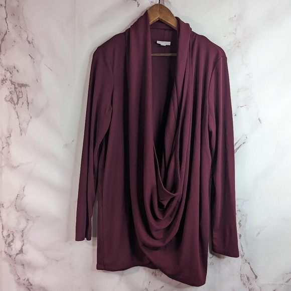 J Jill Long Sleeve Top Size Medium Red Shirt Women Stretch Wrap Scarf Infinity - Picture 13 of 13